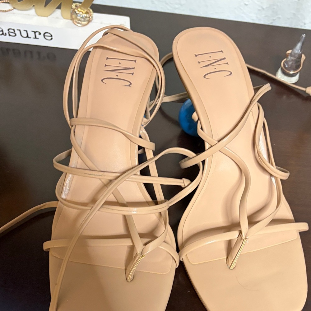 INC International Concepts Women's Beige Strappy Sandals
